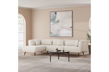 Soffa m. Divan Samual 4-sits - Vit Bouclé - Möbler - Soffa - Divansoffa & schäslongsoffa - 4 sits soffa med divan
