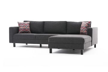 Soffa m. Divan Vivianna 4-sits - Antracit - Möbler - Soffa - Divansoffa & schäslongsoffa - 4 sits soffa med divan