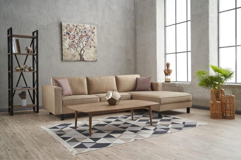 Soffa m. Divan Vivianna 4-sits - Beige - Möbler - Soffa - Divansoffa & schäslongsoffa - 4 sits soffa med divan