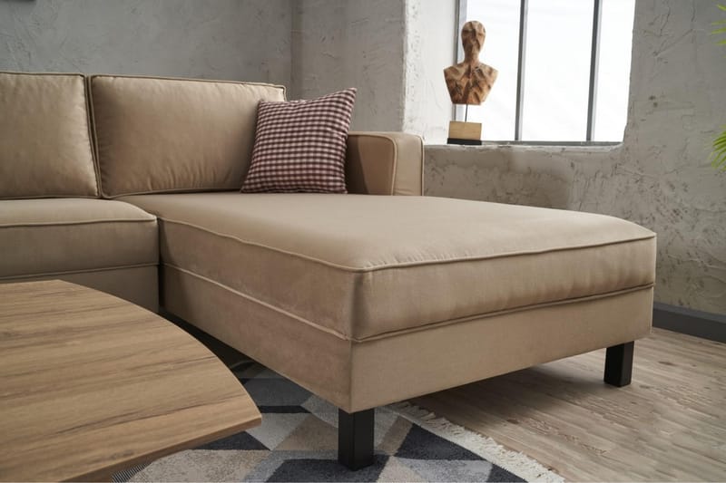 Soffa m. Divan Vivianna 4-sits - Beige - Möbler - Soffa - Divansoffa & schäslongsoffa - 4 sits soffa med divan