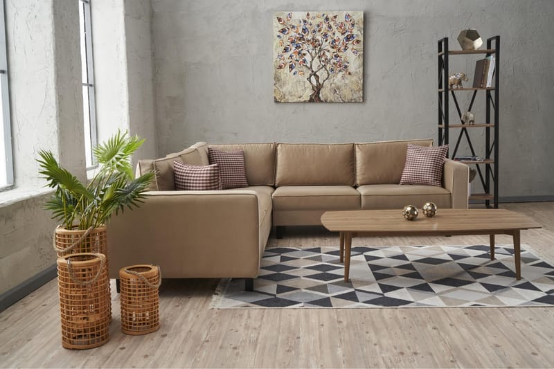 Soffa m. Divan Vivianna 4-sits - Beige - Möbler - Soffa - Divansoffa & schäslongsoffa - 4 sits soffa med divan