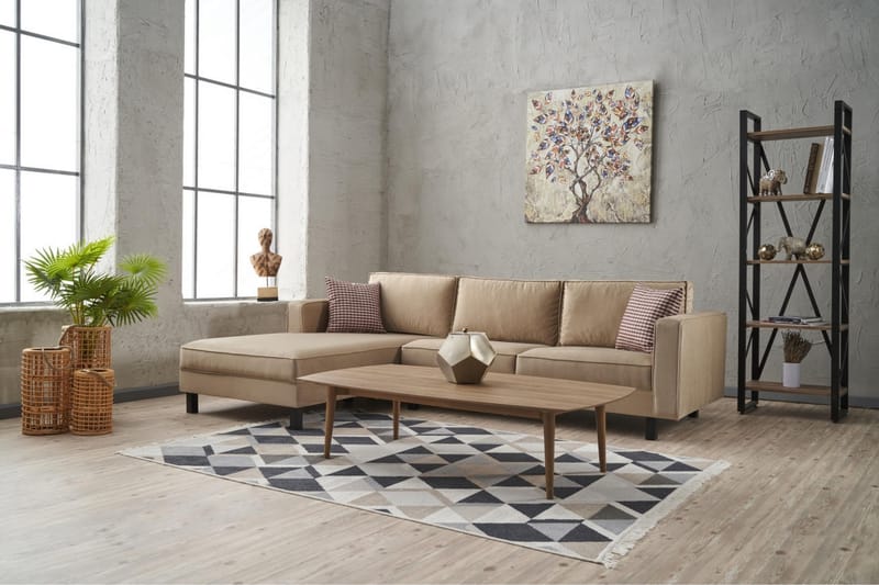 Soffa m. Divan Vivianna 4-sits - Beige - 4 sits soffa med divan - Divansoffa & schäslongsoffa