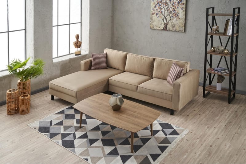 Soffa m. Divan Vivianna 4-sits - Beige - Möbler - Soffa - Divansoffa & schäslongsoffa - 4 sits soffa med divan