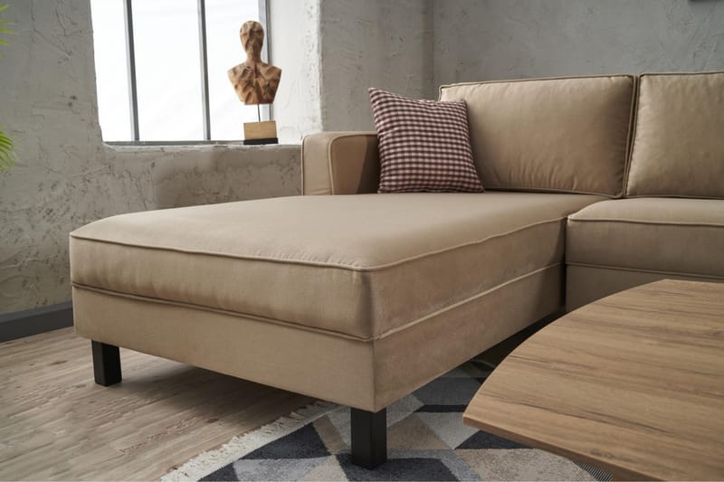 Soffa m. Divan Vivianna 4-sits - Beige - 4 sits soffa med divan - Divansoffa & schäslongsoffa