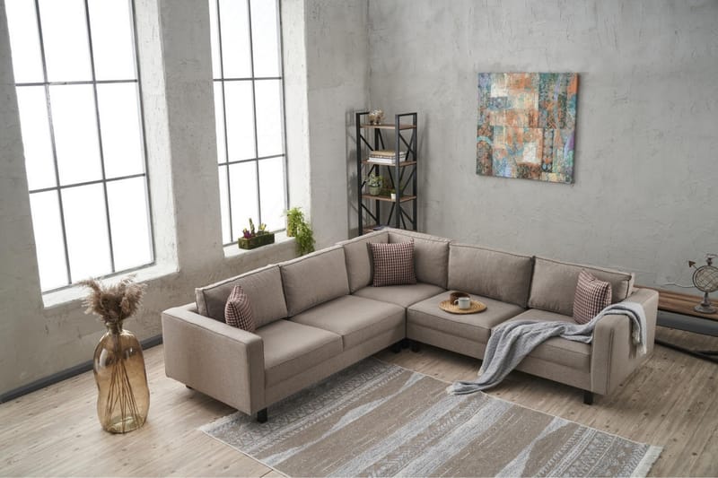 Soffa m. Divan Vivianna 4-sits - Cream - Möbler - Soffa - Divansoffa & schäslongsoffa - 4 sits soffa med divan
