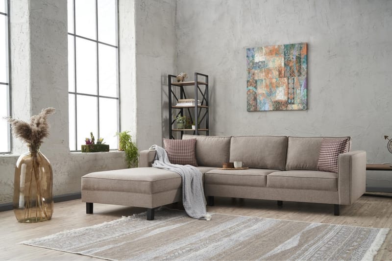 Soffa m. Divan Vivianna 4-sits - Cream - Möbler - Soffa - Divansoffa & schäslongsoffa - 4 sits soffa med divan