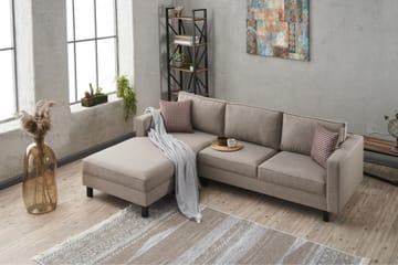 Soffa m. Divan Vivianna 4-sits - Cream - Möbler - Soffa - Divansoffa & schäslongsoffa - 4 sits soffa med divan