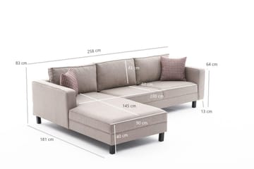 Soffa m. Divan Vivianna 4-sits - Cream - Möbler - Soffa - Divansoffa & schäslongsoffa - 4 sits soffa med divan
