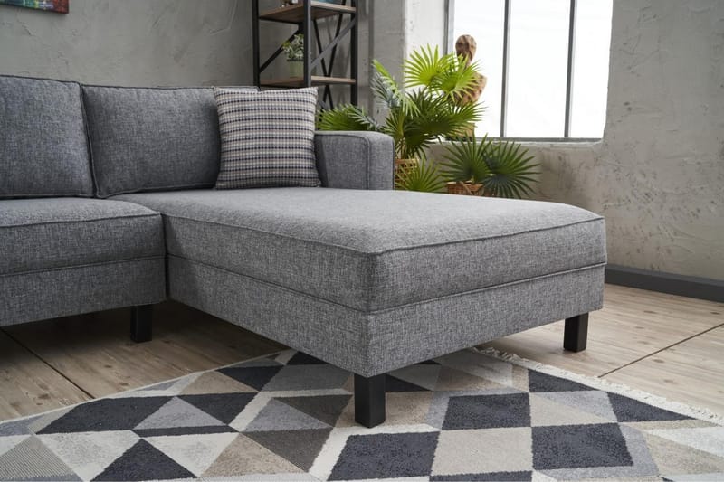 Soffa m. Divan Vivianna 4-sits - Grå - Möbler - Soffa - Divansoffa & schäslongsoffa - 4 sits soffa med divan