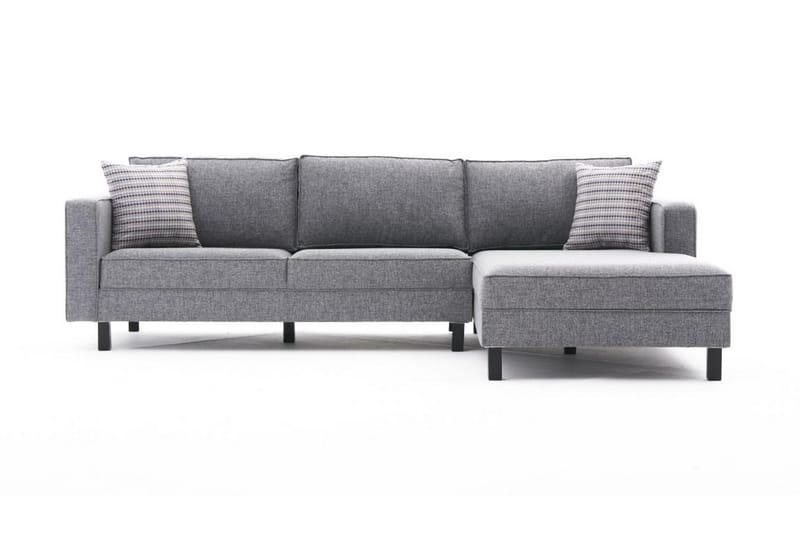 Soffa m. Divan Vivianna 4-sits - Grå - Möbler - Soffa - Divansoffa & schäslongsoffa - 4 sits soffa med divan