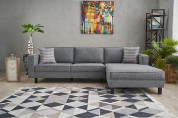 Soffa m. Divan Vivianna 4-sits - Grå - Möbler - Soffa - Divansoffa & schäslongsoffa - 4 sits soffa med divan