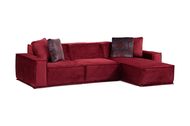 Soffa m. Divan Woodlaw 4-sits - Burgundy - 4 sits soffa med divan - Divansoffa & schäslongsoffa