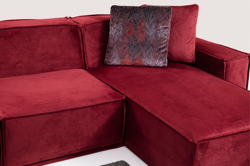 Soffa m. Divan Woodlaw 4-sits - Burgundy - 4 sits soffa med divan - Divansoffa & schäslongsoffa