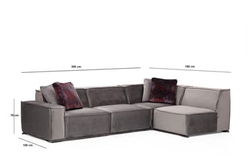 Soffa m. Divan Woodlaw 4-sits - Grå - Möbler - Soffa - Hörnsoffa