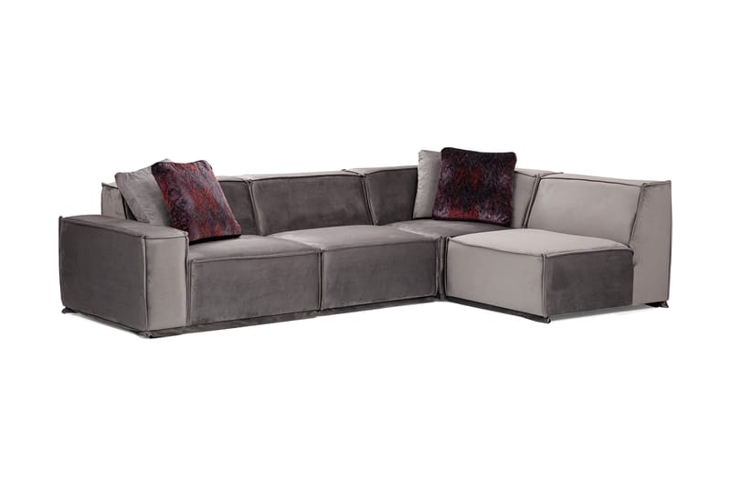 Soffa m. Divan Woodlaw 4-sits - Grå - Möbler - Soffa - Hörnsoffa