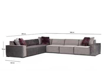 Soffa m. Divan Woodlaw 6-sits - Grå - Möbler - Soffa - Hörnsoffa