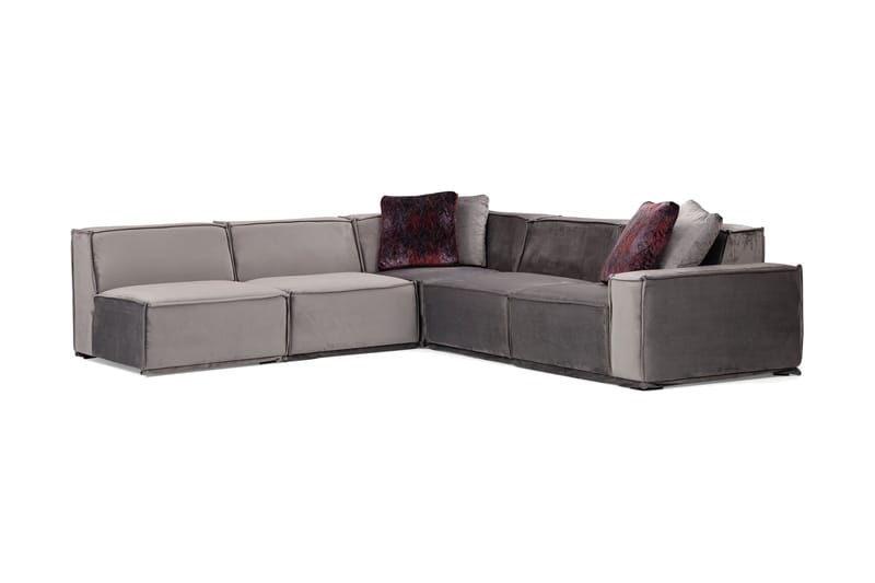 Soffa m. Divan Woodlaw 6-sits - Grå - Möbler - Soffa - Hörnsoffa