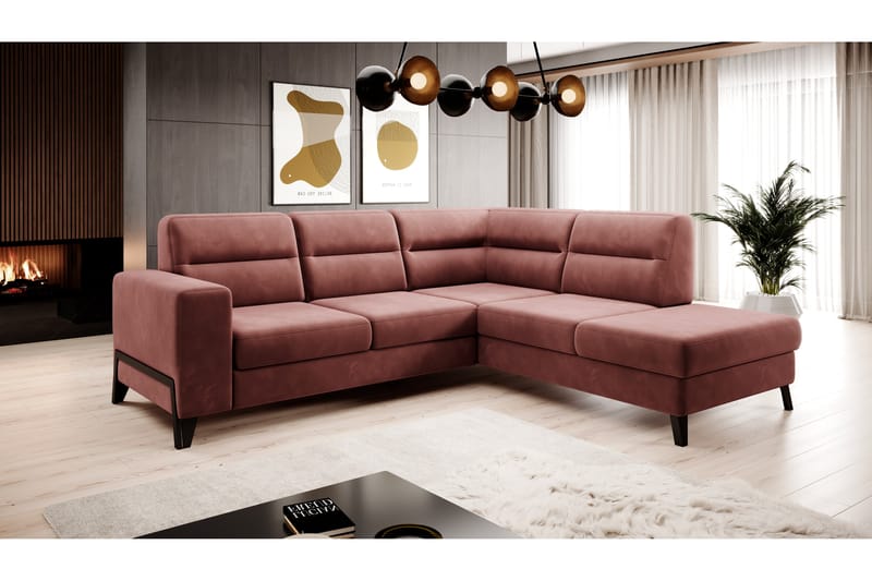 Soffa m. Schäslong Banty 4-sits - Rosa - Möbler - Soffa - Divansoffa & schäslongsoffa - 4 sits soffa med divan