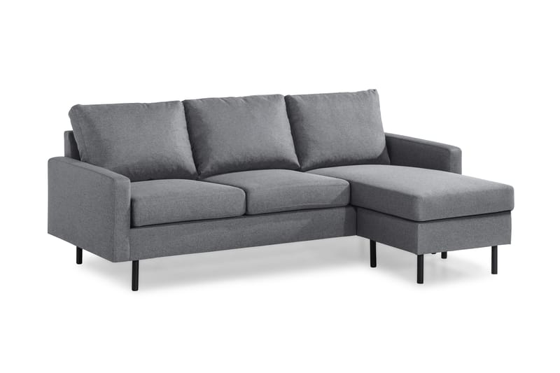 Soffa Malley 3-sits med Divan Vändbar - Ljusgrå - 3 sits soffa med divan - Divansoffa & schäslongsoffa
