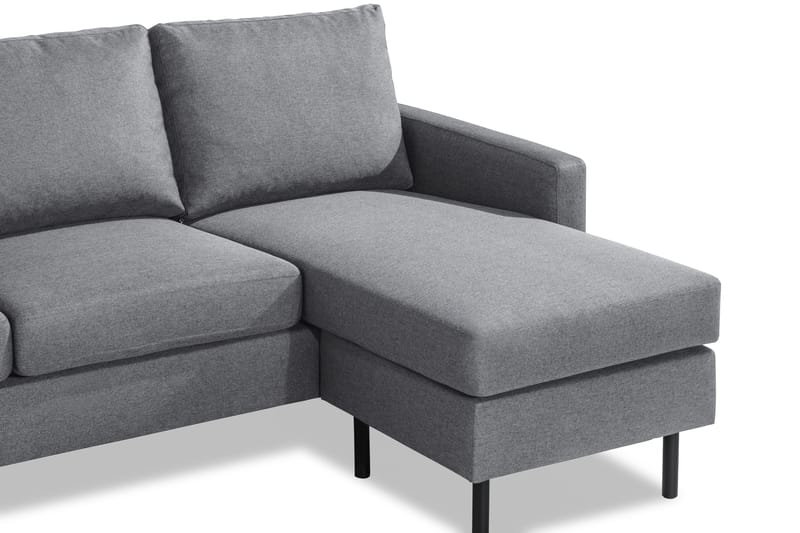 Soffa Malley 3-sits med Divan Vändbar - Ljusgrå - 3 sits soffa med divan - Divansoffa & schäslongsoffa