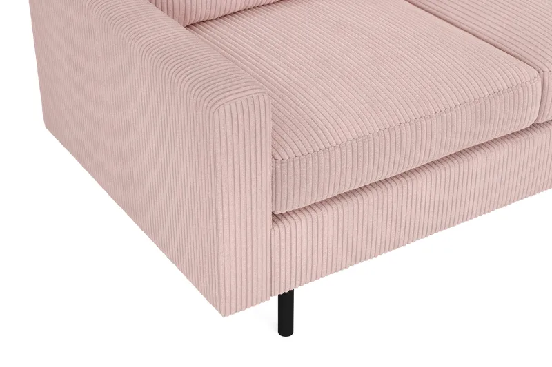 Peppe 3-sits Vändbar L-formad Divansoffa i Manchester - Rosa - Möbler - Soffa - Divansoffa & schäslongsoffa - 3 sits soffa med divan