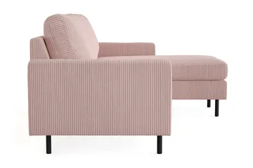Peppe 3-sits Vändbar L-formad Divansoffa i Manchester - Rosa - Möbler - Soffa - Divansoffa & schäslongsoffa - 3 sits soffa med divan