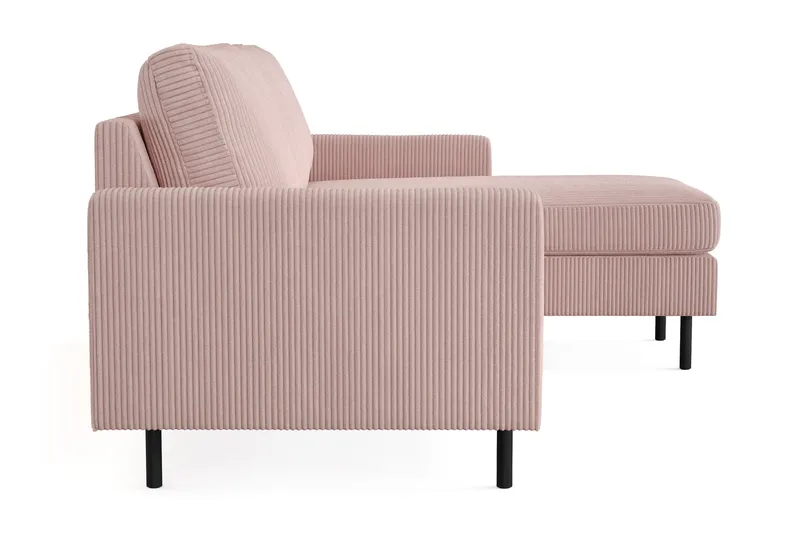 Peppe 3-sits Vändbar L-formad Divansoffa i Manchester - Rosa - Möbler - Soffa - Divansoffa & schäslongsoffa - 3 sits soffa med divan