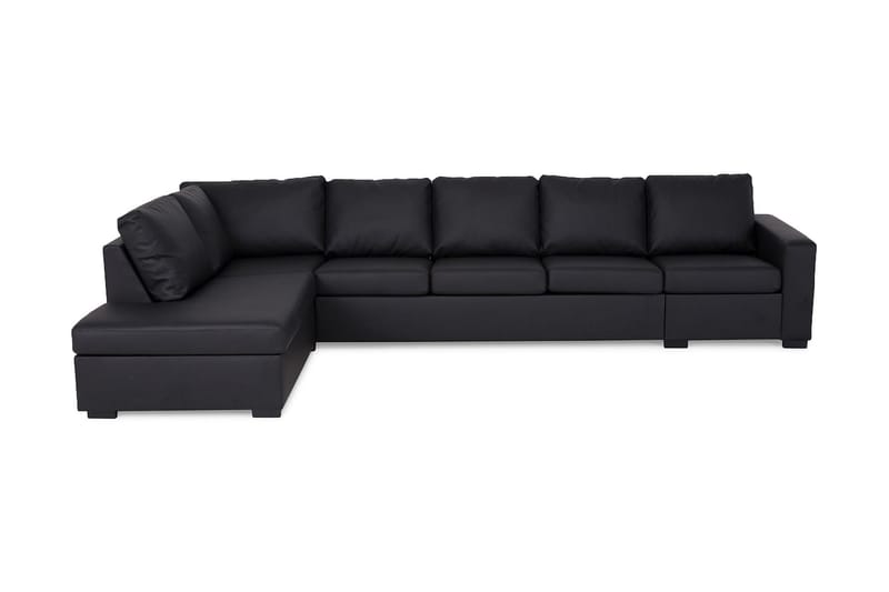 Soffa Nevada 4-sits med Schäslong Vänster Konstläder - Svart - Möbler - Soffa - Divansoffa & schäslongsoffa - 4 sits soffa med divan