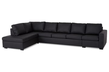 Soffa Nevada 4-sits med Schäslong Vänster Konstläder - Svart - Möbler - Soffa - Divansoffa & schäslongsoffa - 4 sits soffa med divan