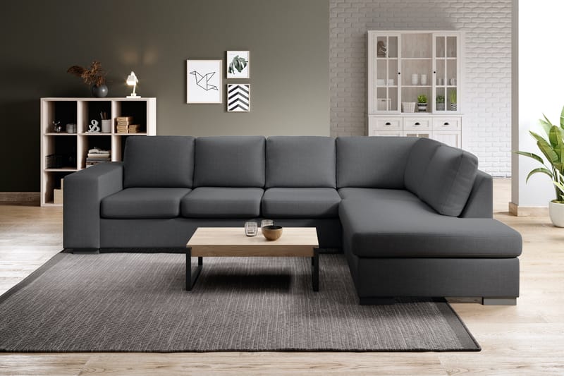 Soffa Sit Down 3-sits med Schäslong Large Höger - Mörkgrå - Möbler - Soffa - Divansoffa & schäslongsoffa - 3 sits soffa med divan