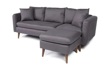 Sofiko Divansoffa Höger - Antracit/Natur - Möbler - Soffa - Divansoffa & schäslongsoffa - 4 sits soffa med divan