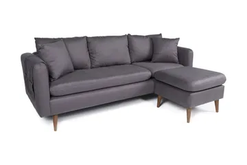 Sofiko Divansoffa Höger - Antracit/Natur - Möbler - Soffa - Divansoffa & schäslongsoffa - 4 sits soffa med divan