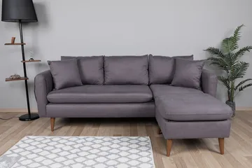 Sofiko Divansoffa Höger - Antracit/Natur - Möbler - Soffa - Divansoffa & schäslongsoffa - 4 sits soffa med divan