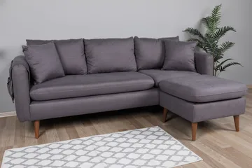 Sofiko Divansoffa Höger - Antracit/Natur - Möbler - Soffa - Divansoffa & schäslongsoffa - 4 sits soffa med divan