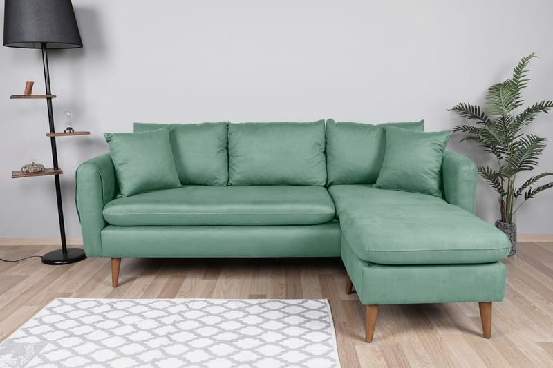 Sofiko Divansoffa Höger - Havgrön/Natur - Möbler - Soffa - Divansoffa & schäslongsoffa - 4 sits soffa med divan