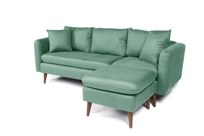 Sofiko Divansoffa Höger - Havgrön/Natur - Möbler - Soffa - Divansoffa & schäslongsoffa - 4 sits soffa med divan