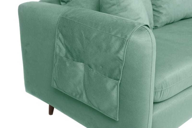 Sofiko Divansoffa Höger - Havgrön/Natur - Möbler - Soffa - Divansoffa & schäslongsoffa - 4 sits soffa med divan