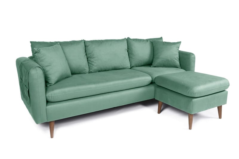 Sofiko Divansoffa Höger - Havgrön/Natur - Möbler - Soffa - Divansoffa & schäslongsoffa - 4 sits soffa med divan