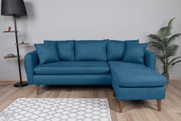 Sofiko Divansoffa Höger - Mörkblå/Natur - Möbler - Soffa - Divansoffa & schäslongsoffa - 4 sits soffa med divan