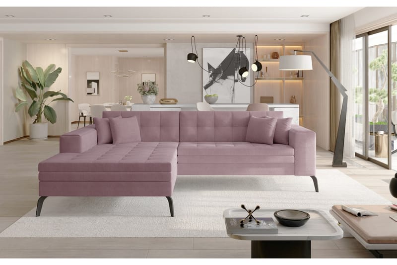 Solangis Divansoffa Vänster, Ljusrosa