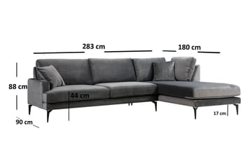 Stacker Hörnsoffa med Divan Höger - Svart - Möbler - Soffa - Divansoffa & schäslongsoffa