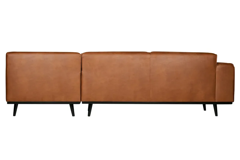 Statement 3-sits Höger Hörnsoffa med Divan i Konstläder med Träben - Cognac - Möbler - Soffa - Divansoffa & schäslongsoffa - 4 sits soffa med divan