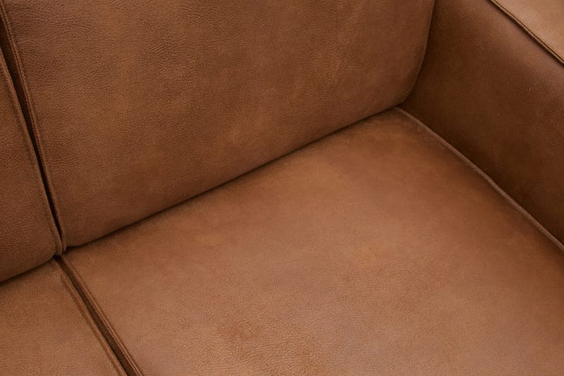 Statement 3-sits Vänster Hörnsoffa med Divan i Konstläder - Cognac - Möbler - Soffa - Divansoffa & schäslongsoffa - 4 sits soffa med divan