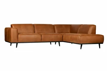 Statement 3-sits Vänster Hörnsoffa med Divan i Konstläder - Cognac - Möbler - Soffa - Divansoffa & schäslongsoffa - 4 sits soffa med divan