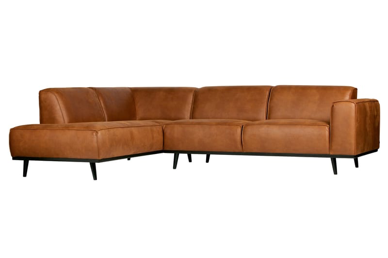 Statement 3-sits Vänster Hörnsoffa med Divan i Konstläder - Cognac - Möbler - Soffa - Divansoffa & schäslongsoffa - 4 sits soffa med divan