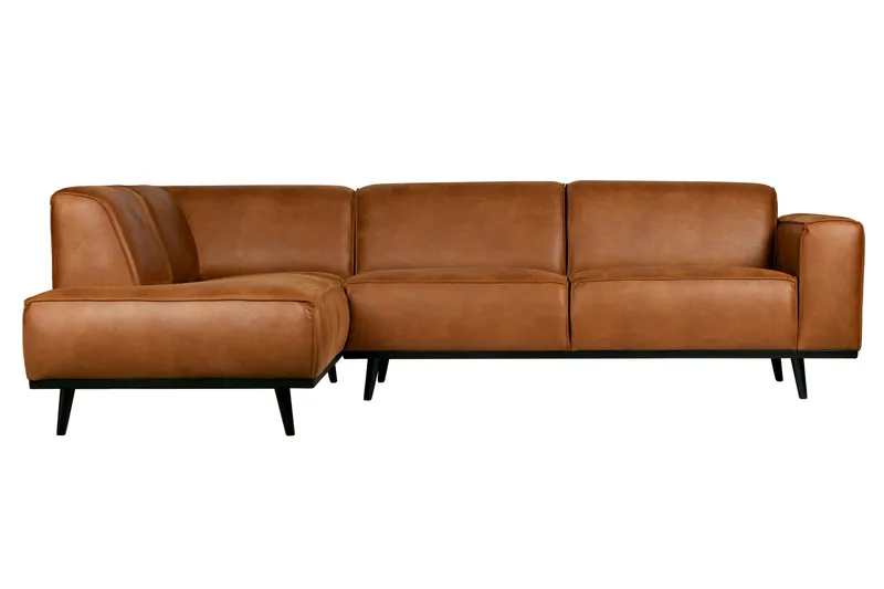 Statement 3-sits Vänster Hörnsoffa med Divan i Konstläder, Cognac