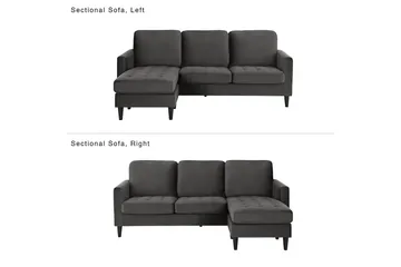 Strummer Divansoffa Grå - Möbler - Soffa - Divansoffa & schäslongsoffa - 3 sits soffa med divan
