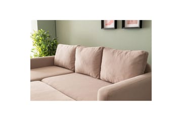 Tareen Soffa med Divan 3-sits - Brun - Möbler - Soffa - Divansoffa & schäslongsoffa - 3 sits soffa med divan