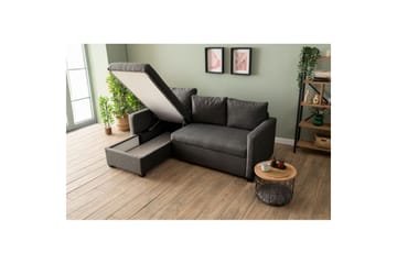 Tareen Soffa med Divan 3-sits - Mörkgrå - Möbler - Soffa - Divansoffa & schäslongsoffa - 3 sits soffa med divan