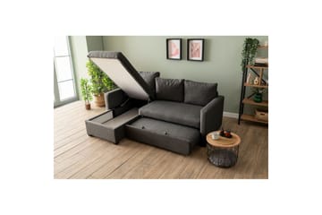 Tareen Soffa med Divan 3-sits - Mörkgrå - Möbler - Soffa - Divansoffa & schäslongsoffa - 3 sits soffa med divan